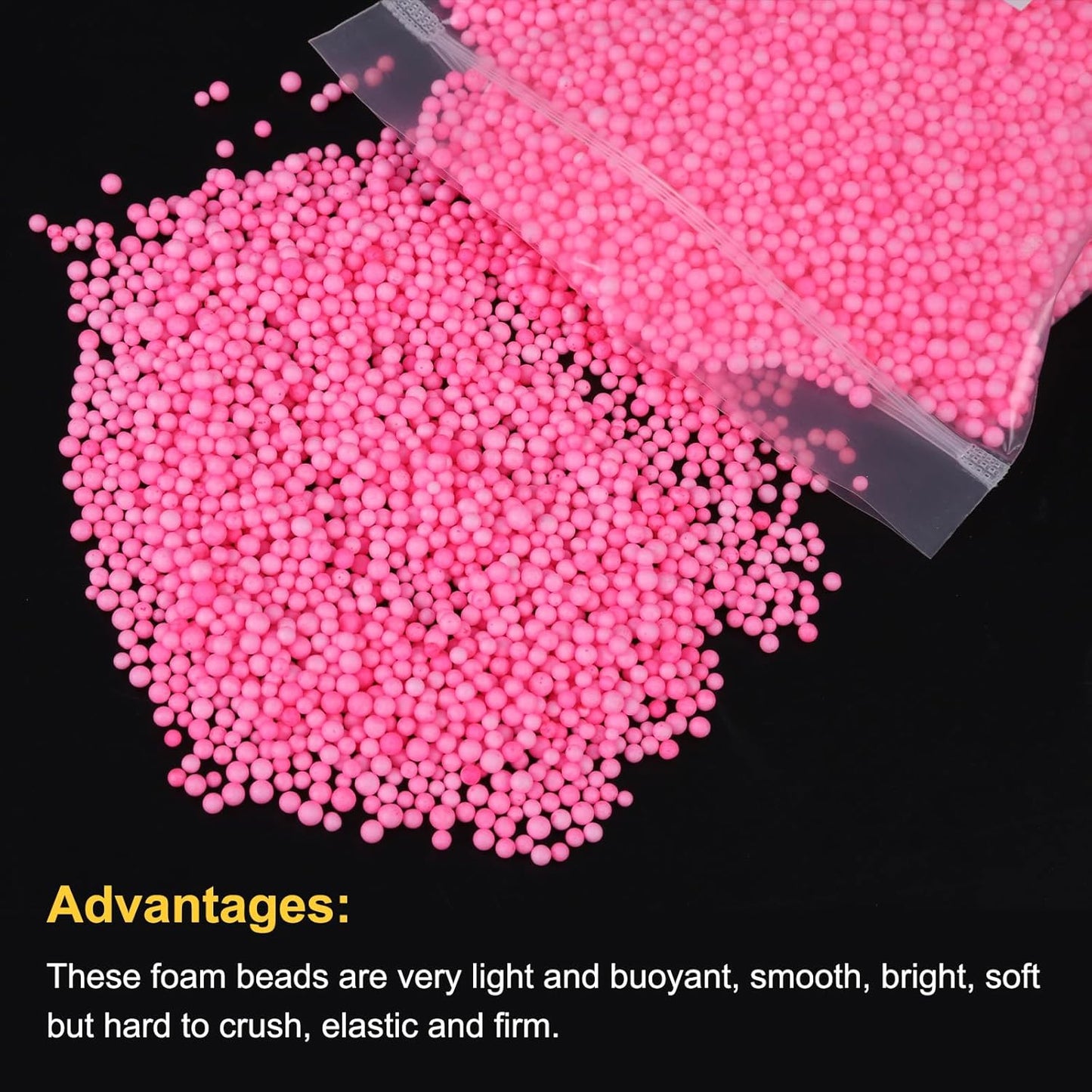MECCANIXITY Foam Beads Foam Balls 2-3mm for Wedding and Party Decorations, Tiny Packing Balls, Arts DIY Crafts Supplies (Light Pink,1 Pack Approx 8000pcs)