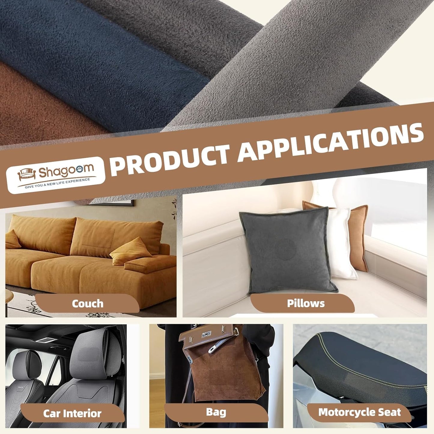 Suede Repair Patch, 17X79 Inch Fabric Large Repair Tape, Self-Adhesive Patches for Furniture, Sofa, Car Interior, Shoes, Hand Bag, Clothing (Coffee, 17X79 Inch)