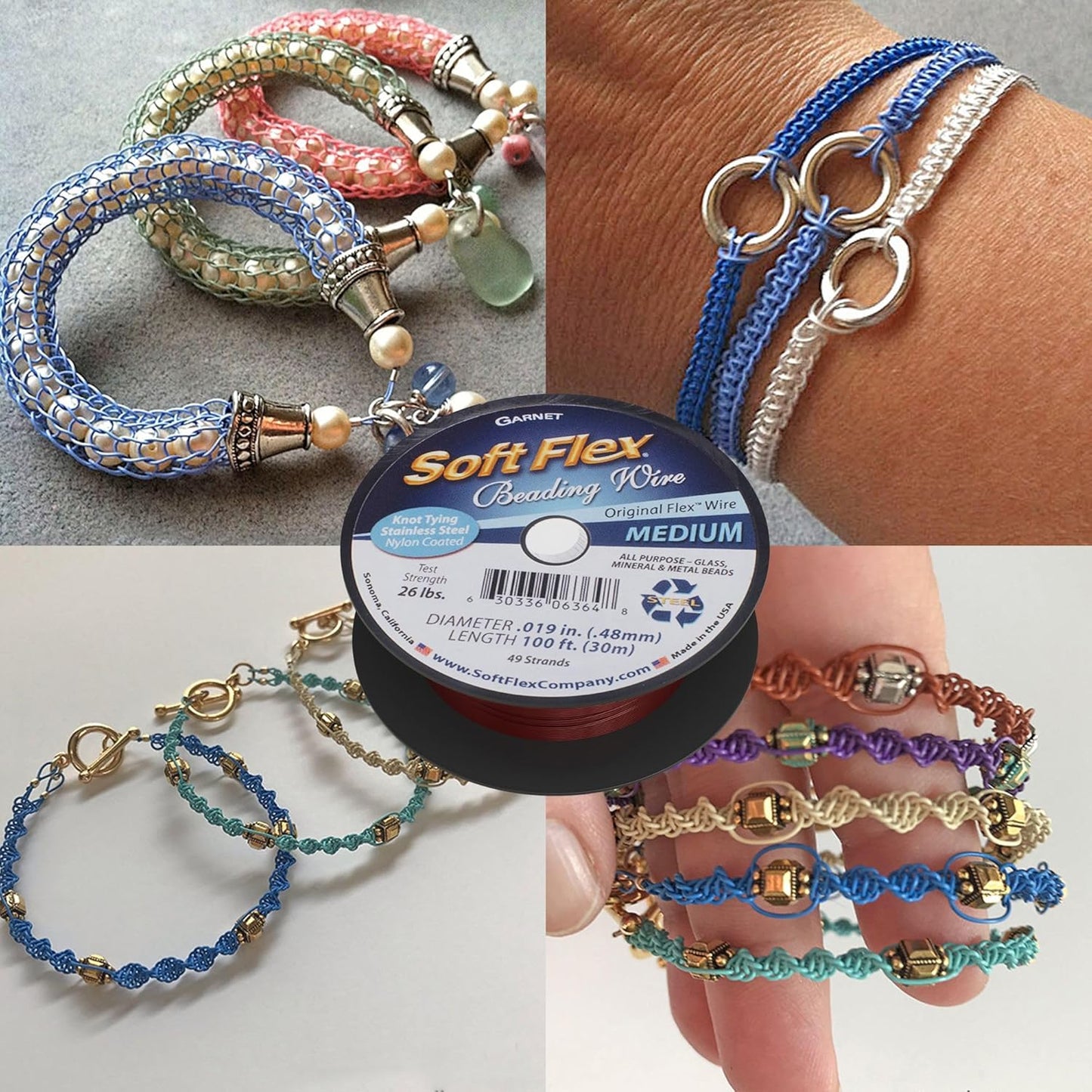 Soft Flex 49 Strand Beading Wire - Medium 0.19 Diameter - 100 Feet Nylon Design Wire