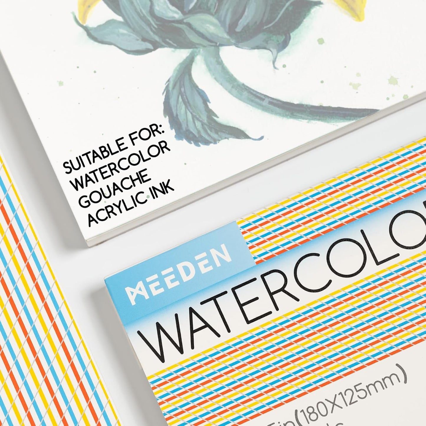 MEEDEN Watercolor Paper Block - 100% Cotton Watercolor Paper Pad of 20 Sheets, 140lb/300gsm, Acid-Free Art Paper for Watercolor, Gouache, Ink and More, 16" x 12" Rough
