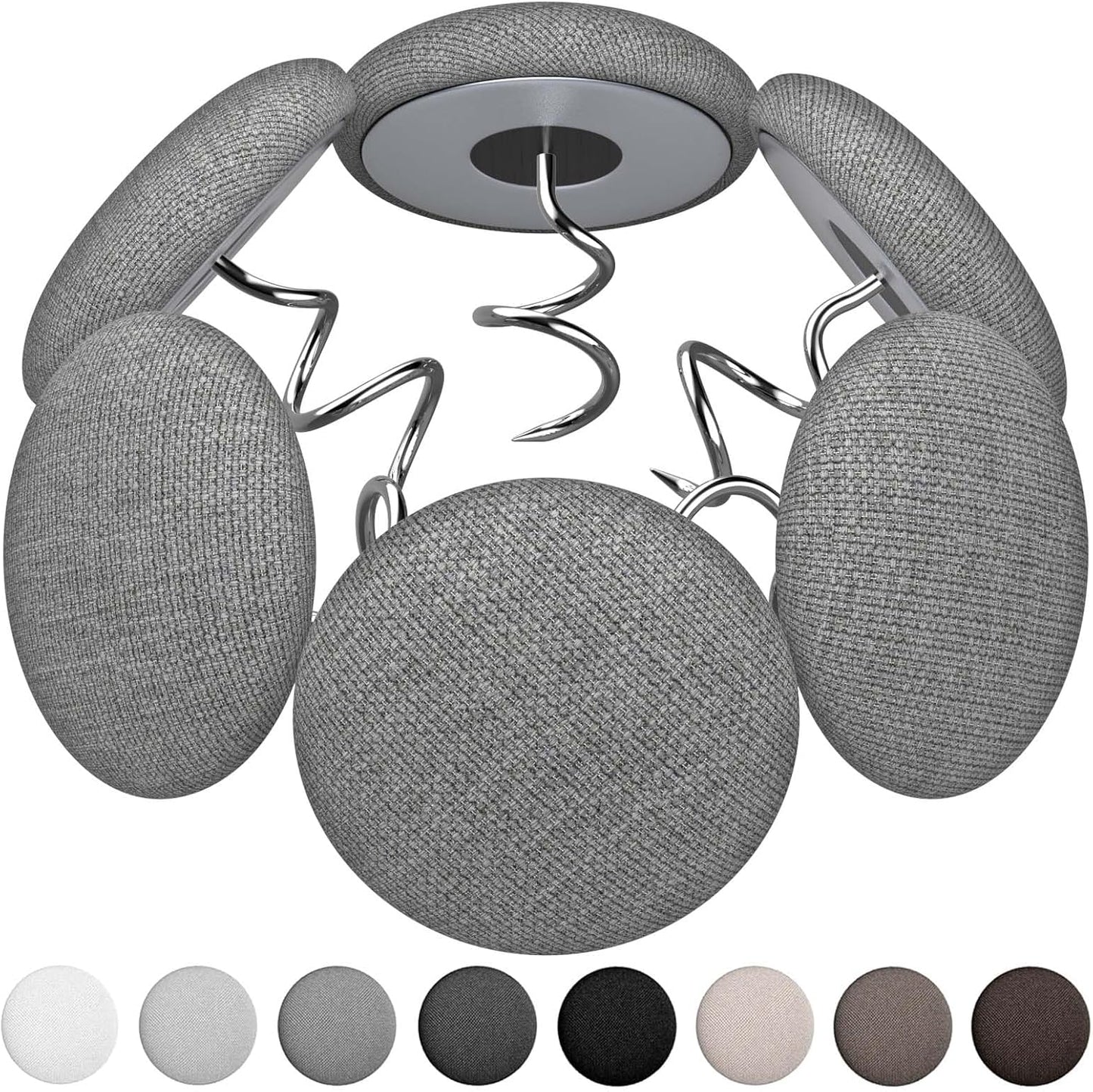 12 Colors Fabric Covered Button Twist Pins Dust Ruffle Pins- for Sofa，Upholstery，Armchair Caddies, Armrest Covers,Bed Skirts, Slipcovers, Headliners (Medium Gray, 24)