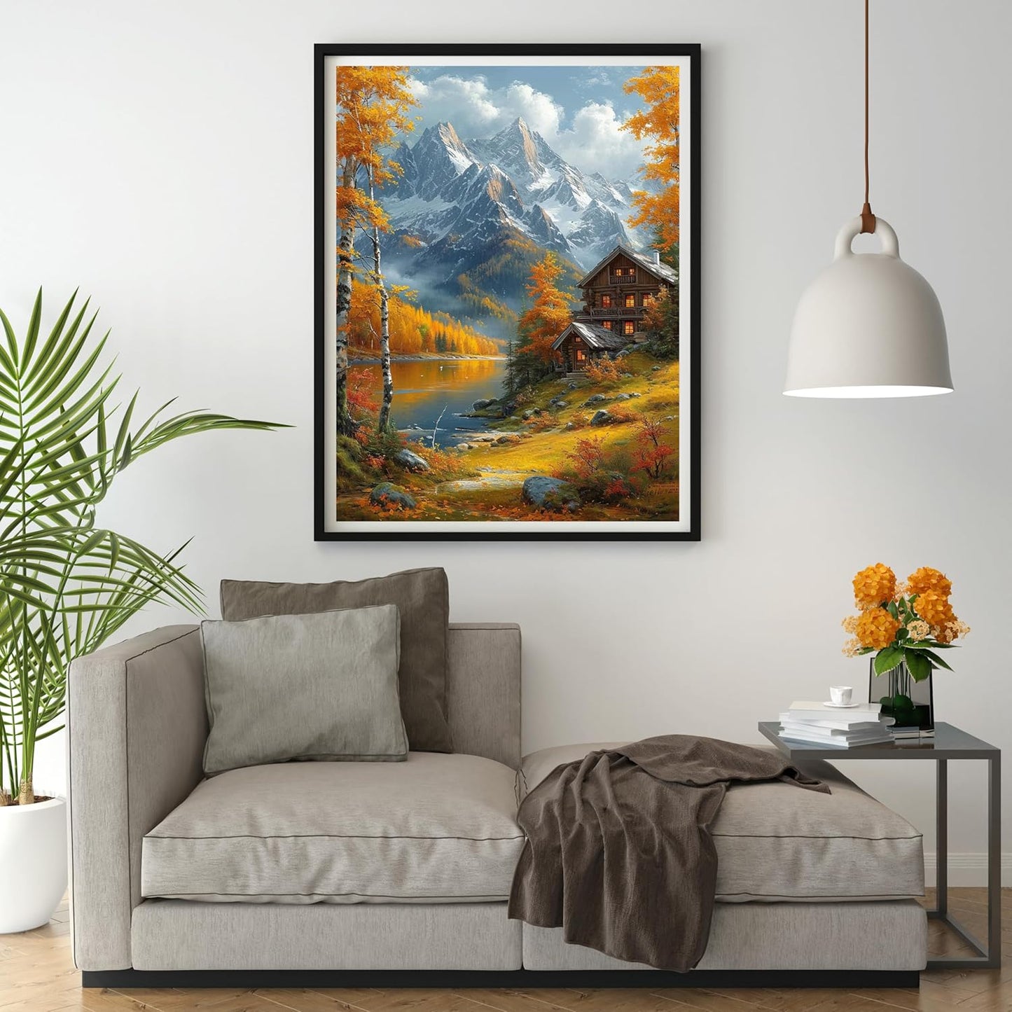 14CT Counted Cross Stitch Kits for Adults Mountain Flowers Advanced Stamped Cross Stitch Kits for Adults (Mountain 2)