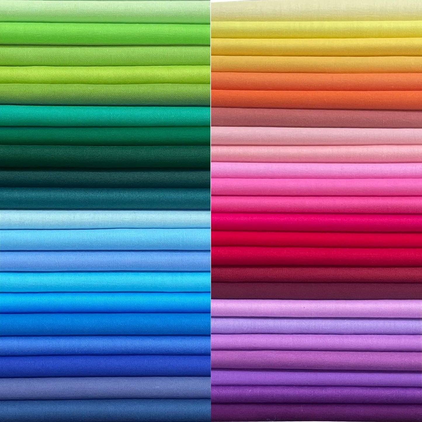 HANPATQUI 50PCS 12 x 12 inch Solid 100% Cotton Fat Quarters Fabric for Sewing and Quilting Bundles Precut Fabric Square for DIY Craft Patchwork