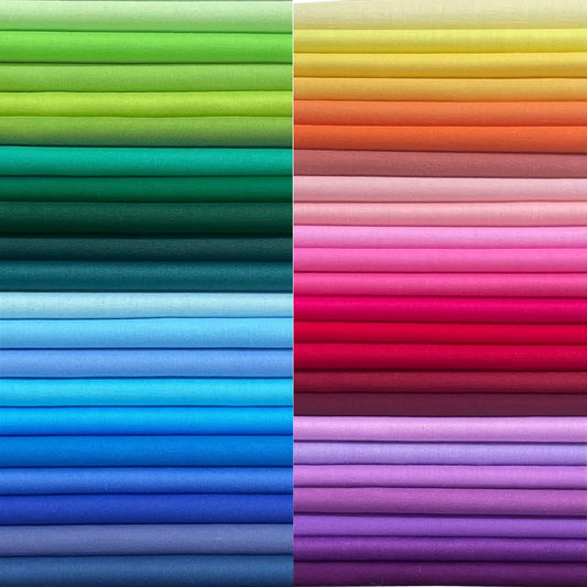 HANPATQUI 200PCS 4 x 4 inch Solid 100% Cotton Fat Quarters Fabric for Sewing and Quilting Bundles Precut Fabric Square for DIY Craft Patchwork