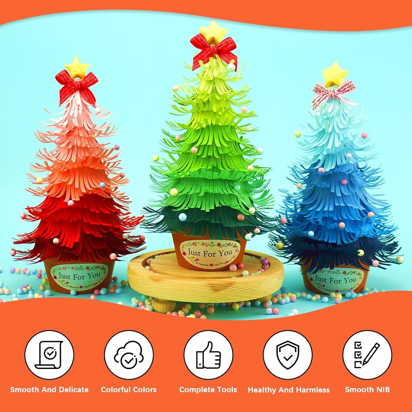 Tanstic 64Pcs Paper Quilling Kits, 45 Colors 900 Strips Paper Quilling Tools and Supplies for Beginners Perfect DIY Handcraft Quilling Set