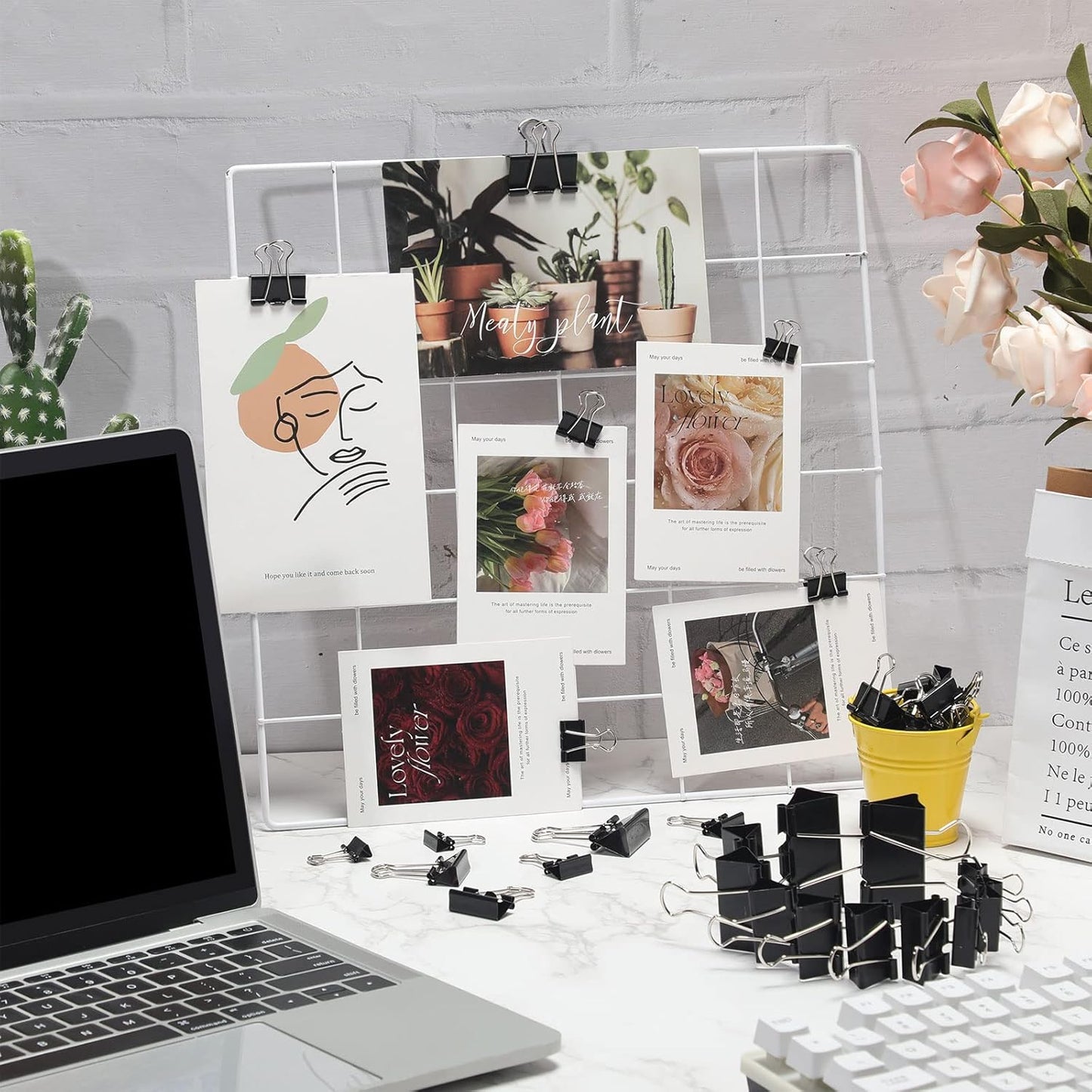 Yexiya 1000 Pcs Binder Clips Bulk Assorted Sizes Black Paper Clips Small Binder Clips Office Clips Bulk Mini Paper Clamps Multi Sizes for School Teachers Office Supplies (Multi Sizes)