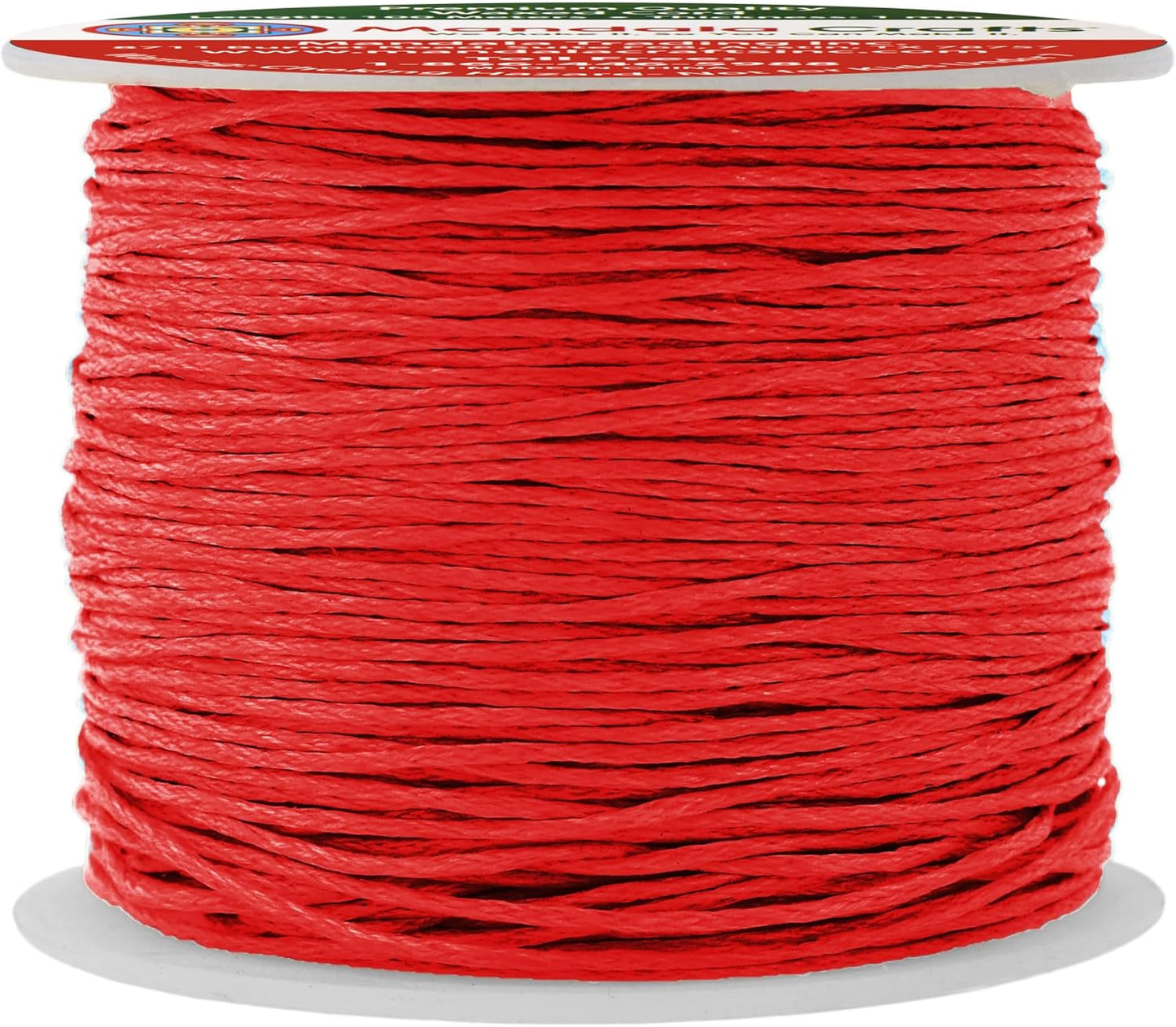 Mandala Crafts 1mm 109 Yards Red Cotton Waxed Cord for Jewelry Making Bracelet Cord Waxed String - Beading String Thread Jewelry Cords for Necklaces String