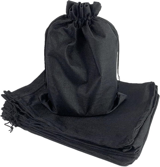 Palmhomee Pack of 4 Burlap Gift Bags with Drawstring Linen Jewelry Pouches Wedding Hessian Jute Bags for Birthday and Treat Pouches Party Wedding Favors Gift (12x16 Inch, Black)