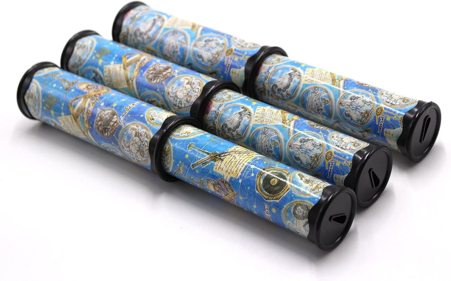 Magic Kaleidoscope, 4 Pack for Kids Adults 3D Mirror Lens Kaleidoscope Party Favors Stretchable Long Classic Kaleidoscope Toy Educational Science Developmental Toy (Two Colors)