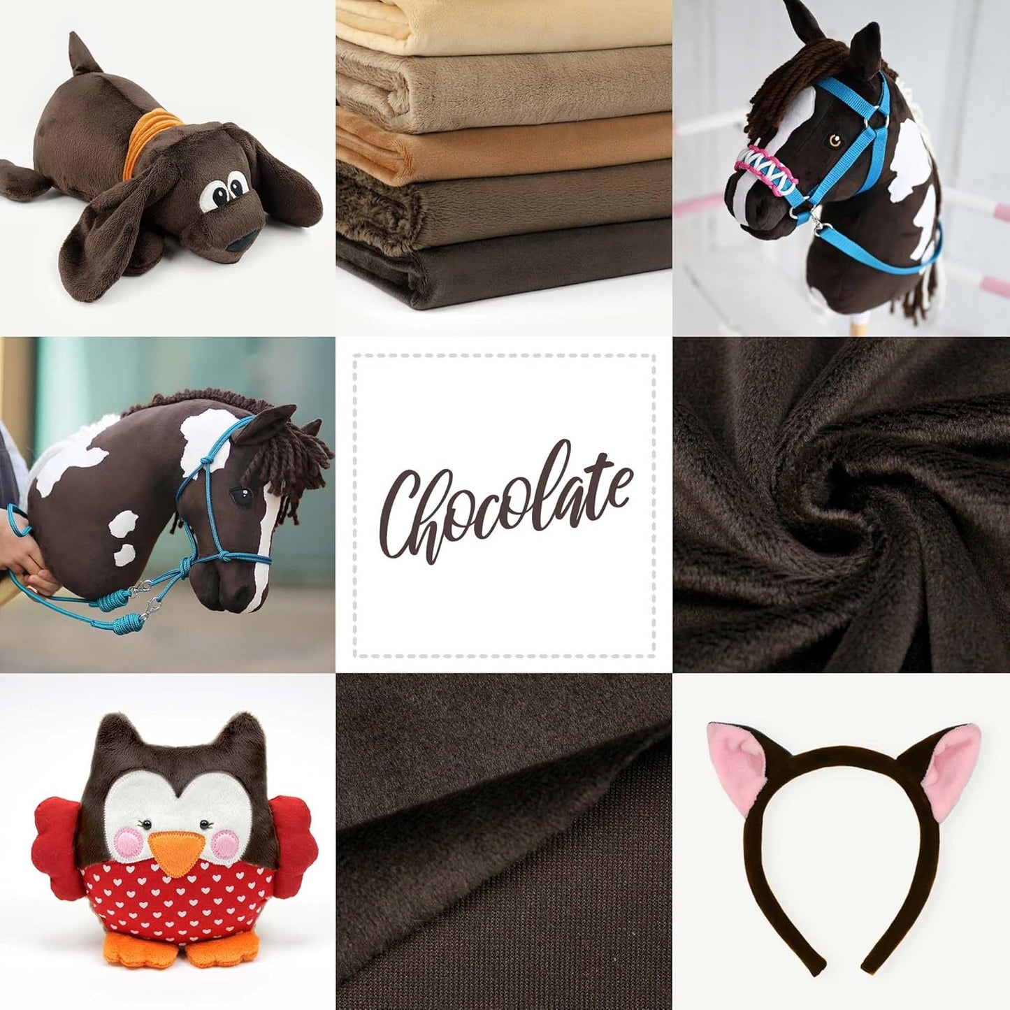 kullaloo Plush Fabric | Solid Chocolate Minky Fabric for Sewing (Pack of 2) | Super Soft Cuddle Material | 39.5x29.5 | Plushies, Baby Blankets, Pillows, Dog Beds, Cat Beds, Baby Accessories, Apparel