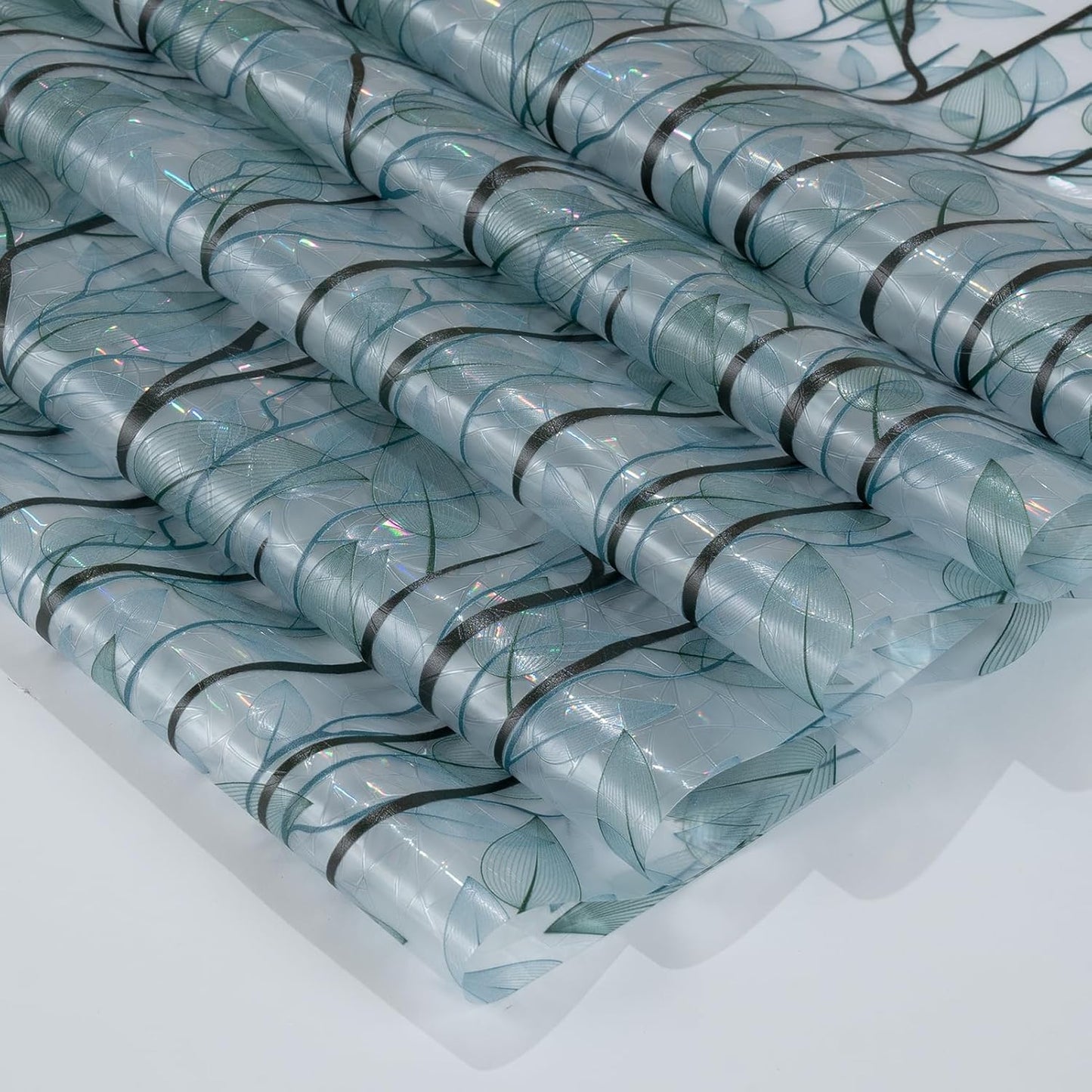 DKTIE Nature Pattern Rainbow Window Film Decorative Stained Glass Window Film Static Cling Films Easy Apply Removable Comes with Tools (U1747-rainbow, 17.7" x 118.1")