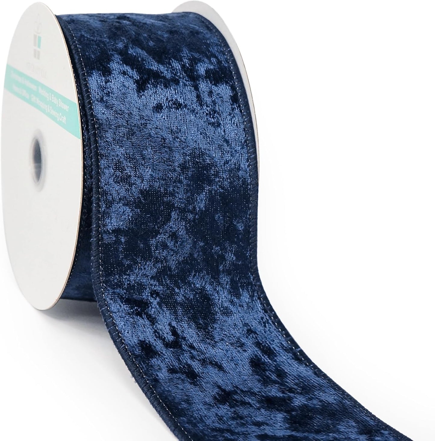 Navy Velvet Ribbon 2.5 Inch x 10 Yards for Christmas Tree Topper Home Decoration Wreath Gift Wrapping DIY Craft