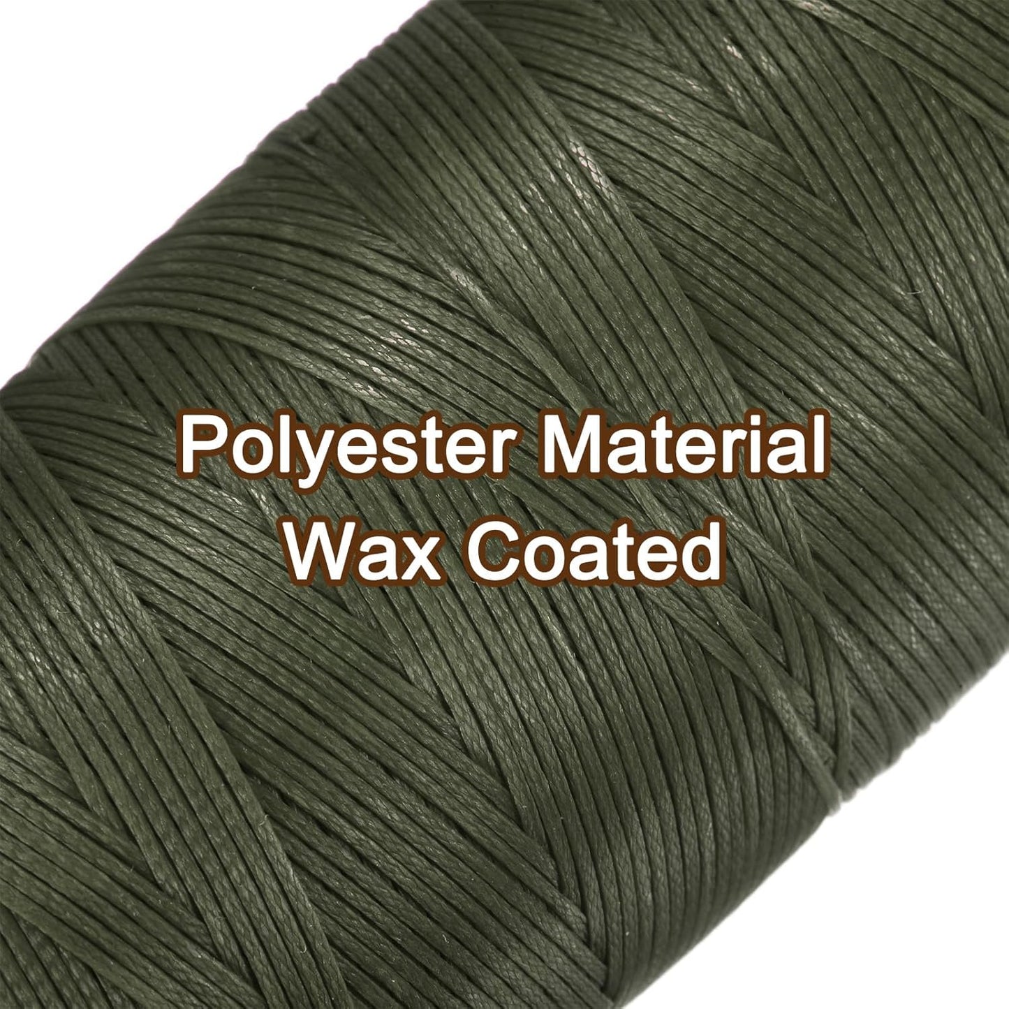uxcell 150D 0.8mm Flat Waxed Thread 284 Yards Polyester Leather Sewing Waxed String Hand Stitching Waxed Cord for Leather Stitching Sewing Bookbinding DIY Craft Dark Green