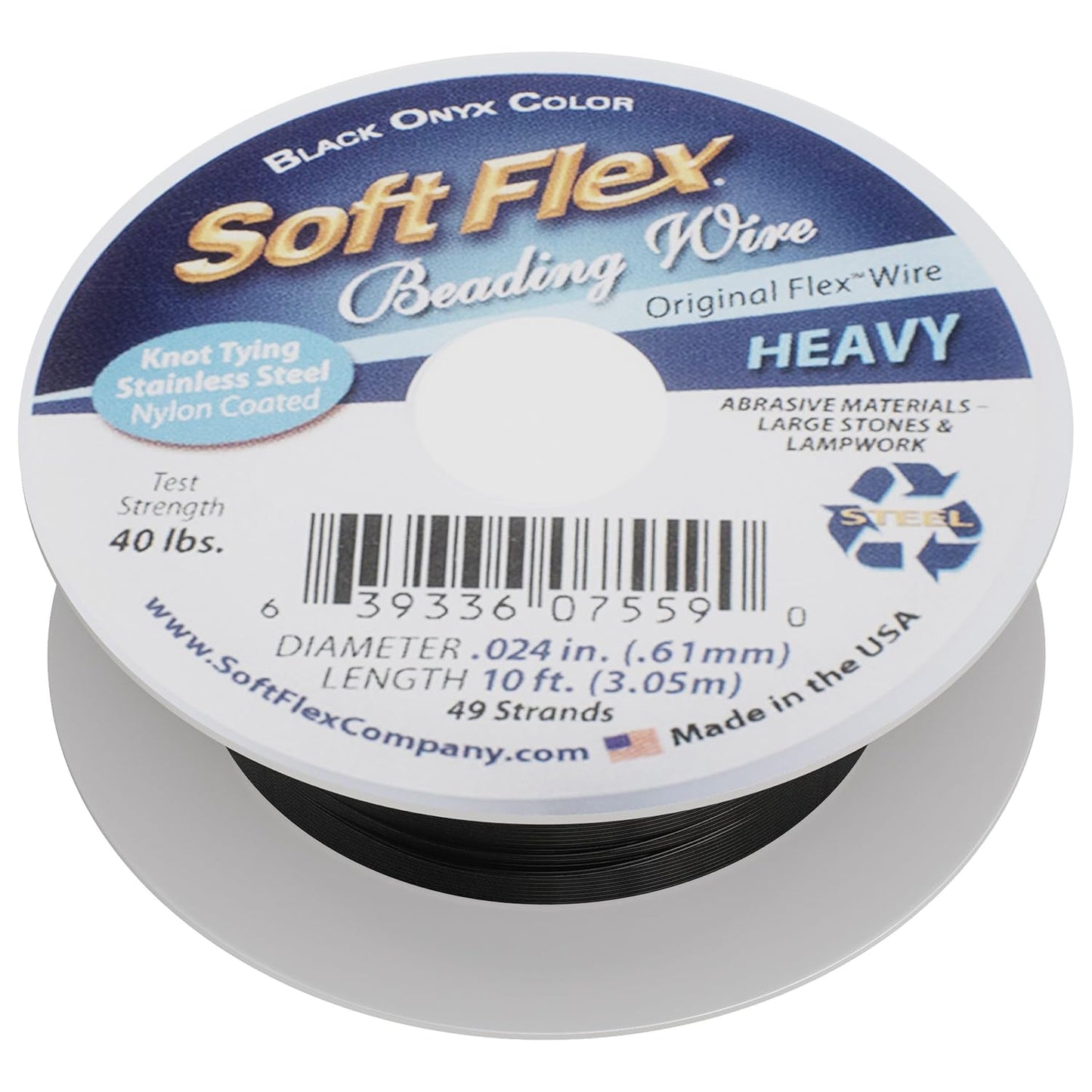 Soft Flex 49 Strand Beading Wire - Heavy 0.24 Diameter - 10 Feet Nylon Design Wire