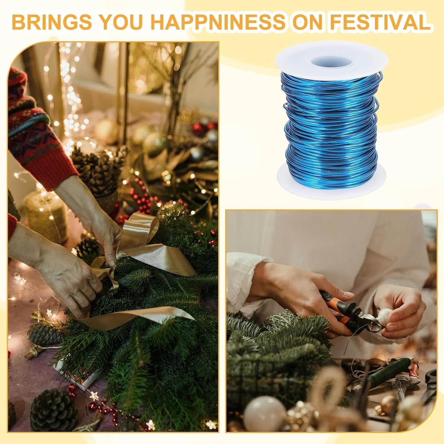 uxcell 16 Gauge / 1.5mm Anodized Aluminum Wire for Jewelry Craft Making, 102 Feet Bendable Flexible Wire for DIY Home Decor Gardening Sculpture, Blue