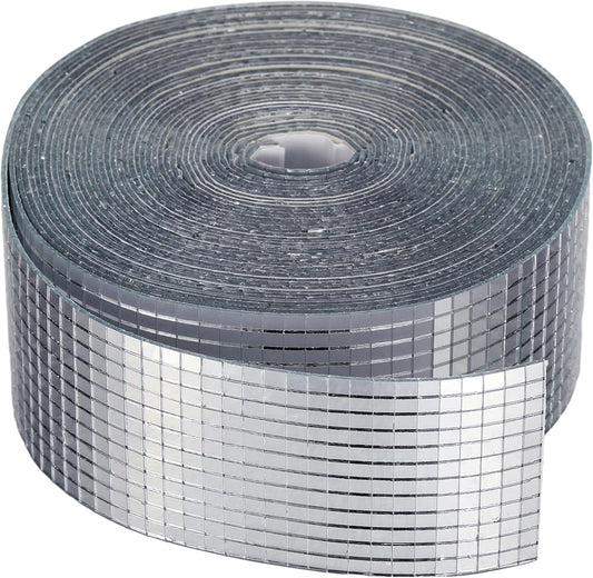 SATINIOR 24000 Pcs Disco Ball Mirror Tiles Self Adhesive for Crafts 5 x 5 mm Small Disco Tape Ball Stickers Square Mosaic Tiles Mirror Pieces for DIY Craft Party Decor