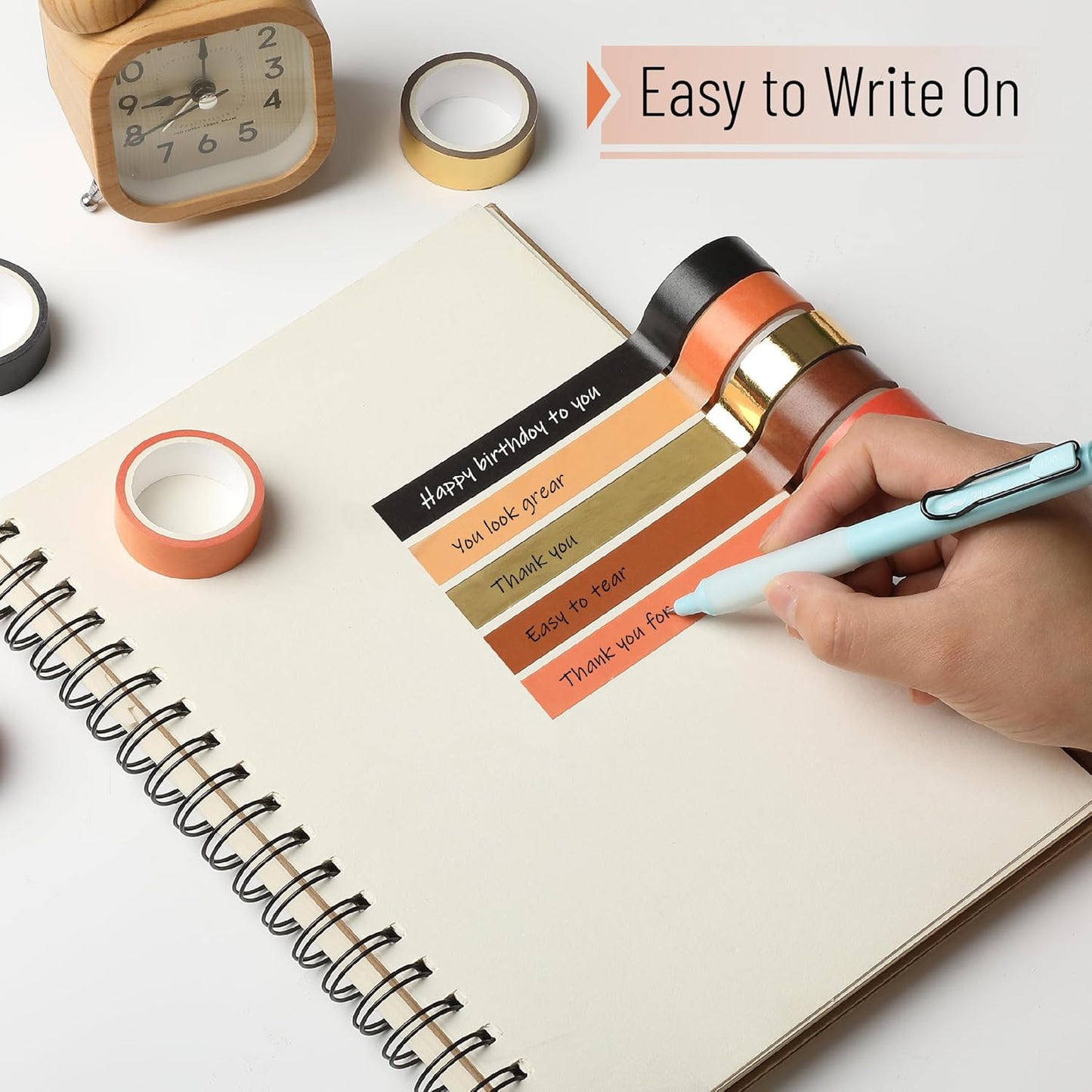 Mr. Pen- Washi Tape Set, 10 Rolls, Fiery Horizon, Decorative Tape Set, Colored Scrapbook Washi Tape for Journaling, Washy-Tape, Scrapbook Supplies