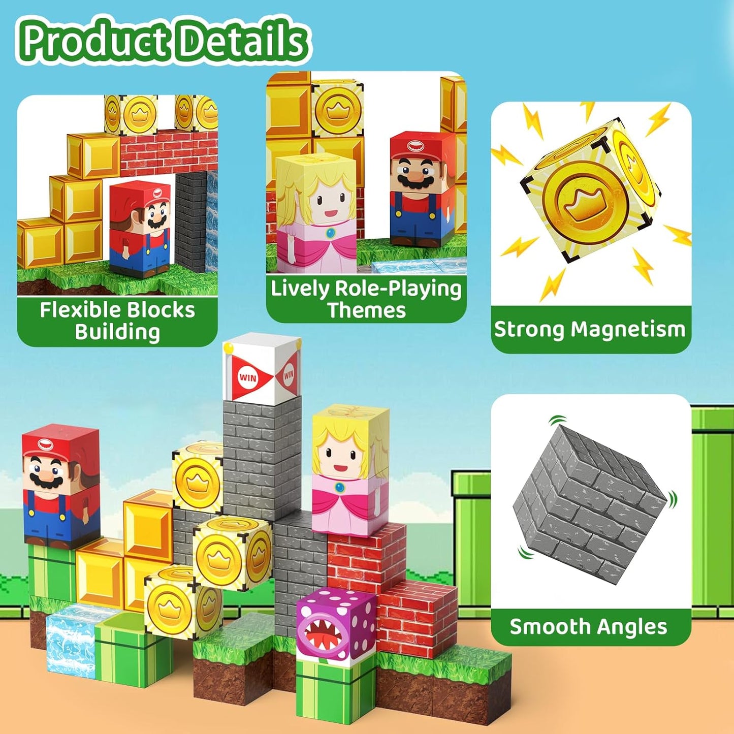 Magnetic Building Toys for Kids Ages 4-8, STEM Magnet Travel Cubes Construction Set with Storage Box, Educational Birthday Gifts Magnet Blocks for Toddlers 3 4 5 6 7 8+ Year Old Boys & Girls