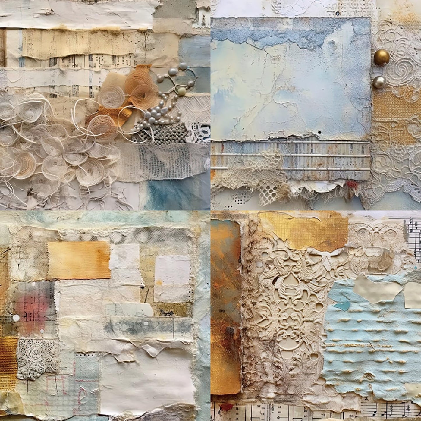 YASMEN 6"x6" Scrapbook Paper Pad - 24 Sheets of Patterned Cardstock for Card Making, Scrapbooking, Junk Journal, DIY Gift Cards - Single-Sided Decopodge Decorative Craft Paper