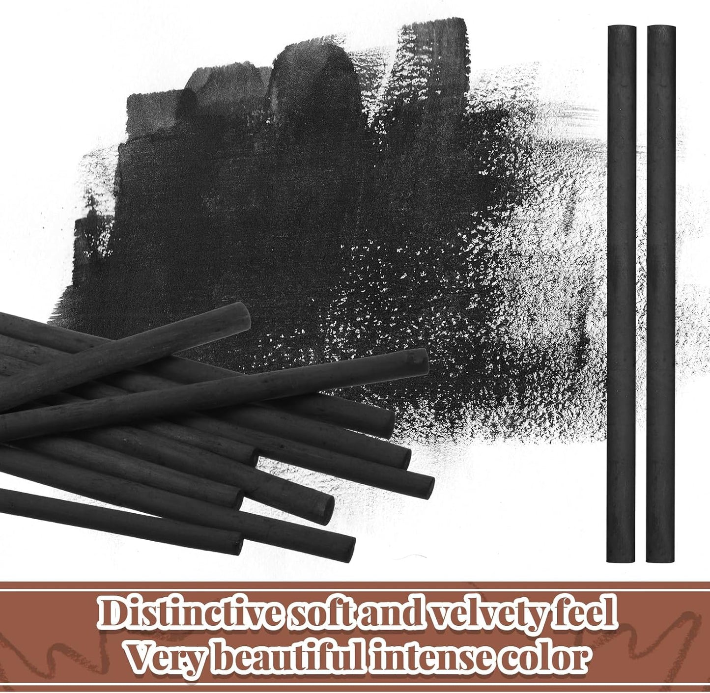 Gueevin 25 Pcs Willow Charcoal Sticks, Willow Charcoal, Artists, Beginners, Students, Perfect for Sketching, Drawing, Shading, and Fine Art Christmas Gifts for Art (7-9mm)