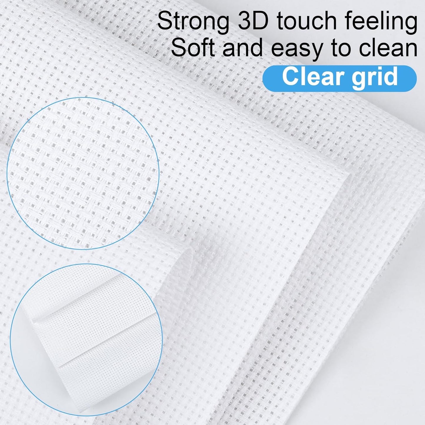 MYFAMIREA 16PCS Cross Stitch Fabric, 4 Sizes White Aida Cloth 14 Count Craft Embroidery Cloth Classic Reserve Cross Stitch for Home DIY Handmade Needlework Embroidery Decoration, 5.9 to 11.8 inch