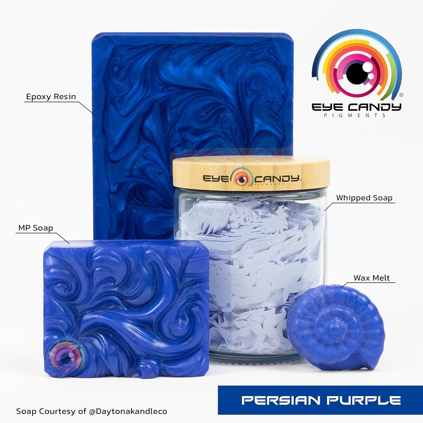 Eye Candy Pigments Premium Purple Mica Powder - Persian Purple (25gr) - for Epoxy, Resin, Soap, Paint, Woodworking, Acrylic Pouring, Bath Bombs, Fishing Lures - DIY Arts and Crafts Additive