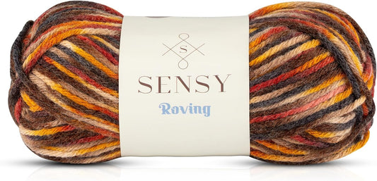 Sensy Roving Multi Color Yarn, 3.5 oz, 132 Yards, Gauge 5 Bulky (Autumn)