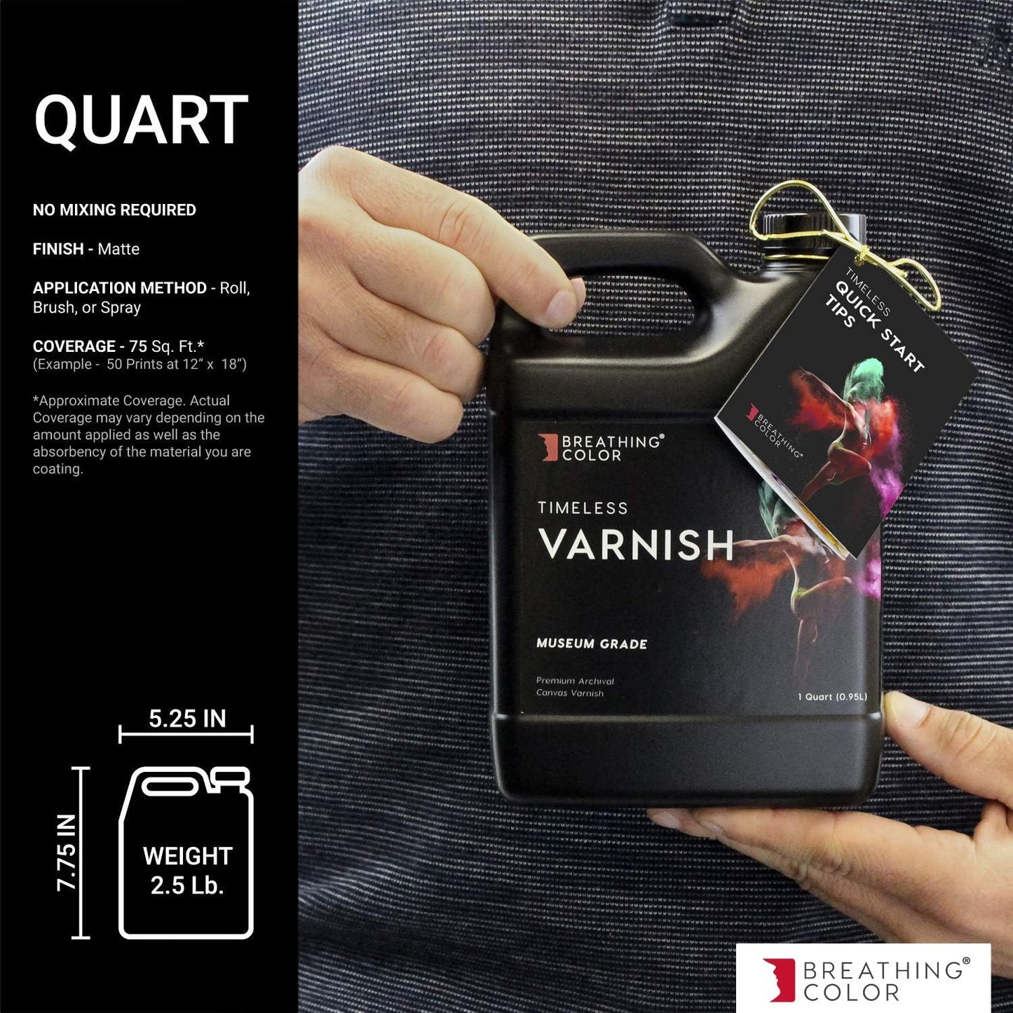 Breathing Color Timeless Archival Print Varnish - 1 Quart, Matte Finish, Professional Quality Canvas Coating, Water Based UV Protection, No Glare Finish, 100+ Years Certified Archival