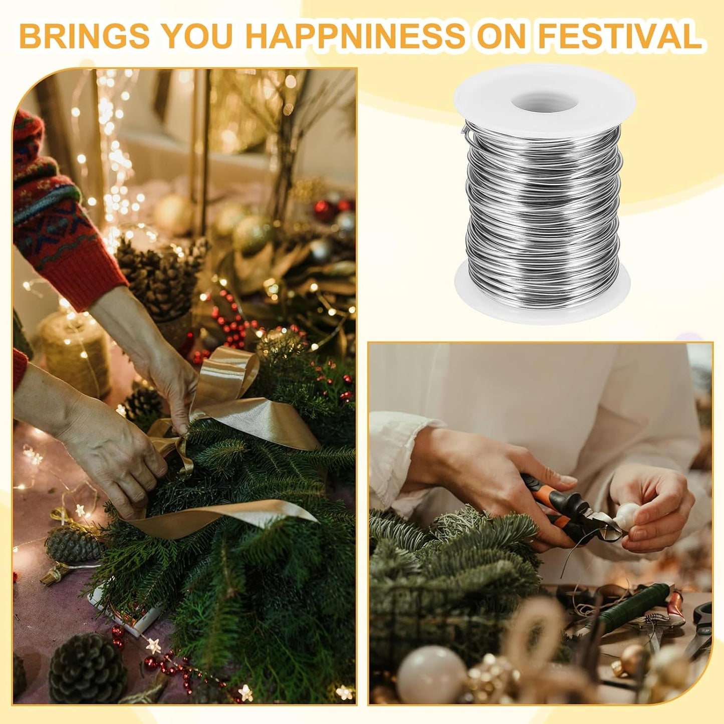 uxcell 16 Gauge / 1.5mm Anodized Aluminum Wire for Jewelry Craft Making, 102 Feet Bendable Flexible Wire for DIY Home Decor Gardening Sculpture, Silver