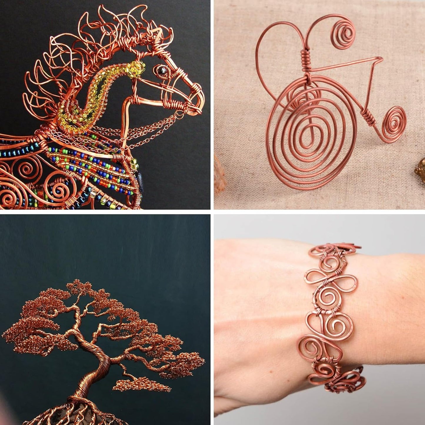 Aluminum Craft Wire, 32.8 Feet 3.0 mm/ 8 Gauge Copper Bendable Soft Metal Aluminum Wire Roll Bulk for DIY Crafts Sculpting Jewelry Making