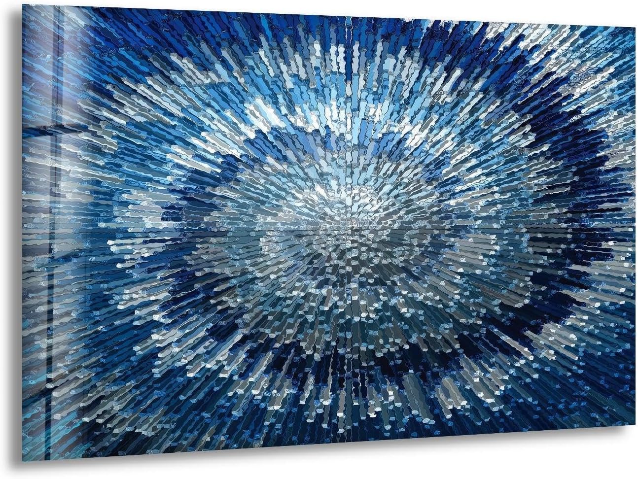 My Photostation.com 48Wx32H'' Abstract Blue Textured Glass Wall ArtTempered Glass Printing Wall Decor Large Wall Art Wall Hangings
