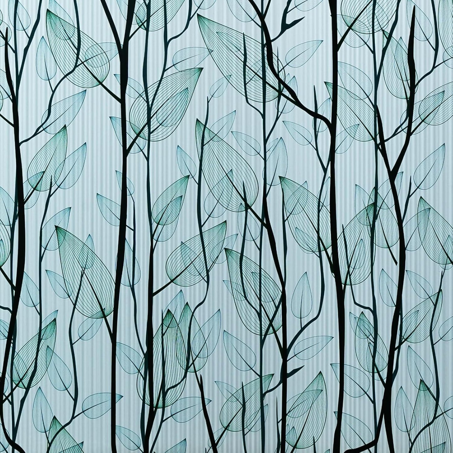 DKTIE Nature Pattern Rainbow Window Film Decorative Stained Glass Window Film Static Cling Films Easy Apply Removable Comes with Tools (U1747-Reeded Glass, 35.4" x 78.7")