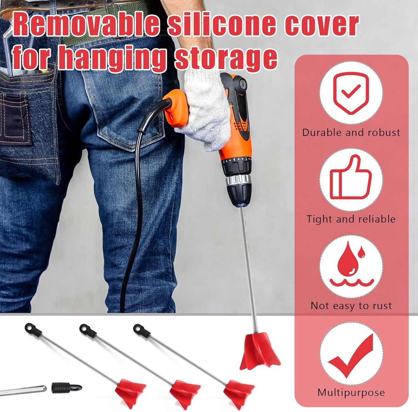 Loosh 3 Pcs 11 Inch Paint Stirrer for Drill, Paint Mixer Attachment, Helix Epoxy Mixer for Concrete Resin Silicone Stirrer Paddle Works with Most Drills