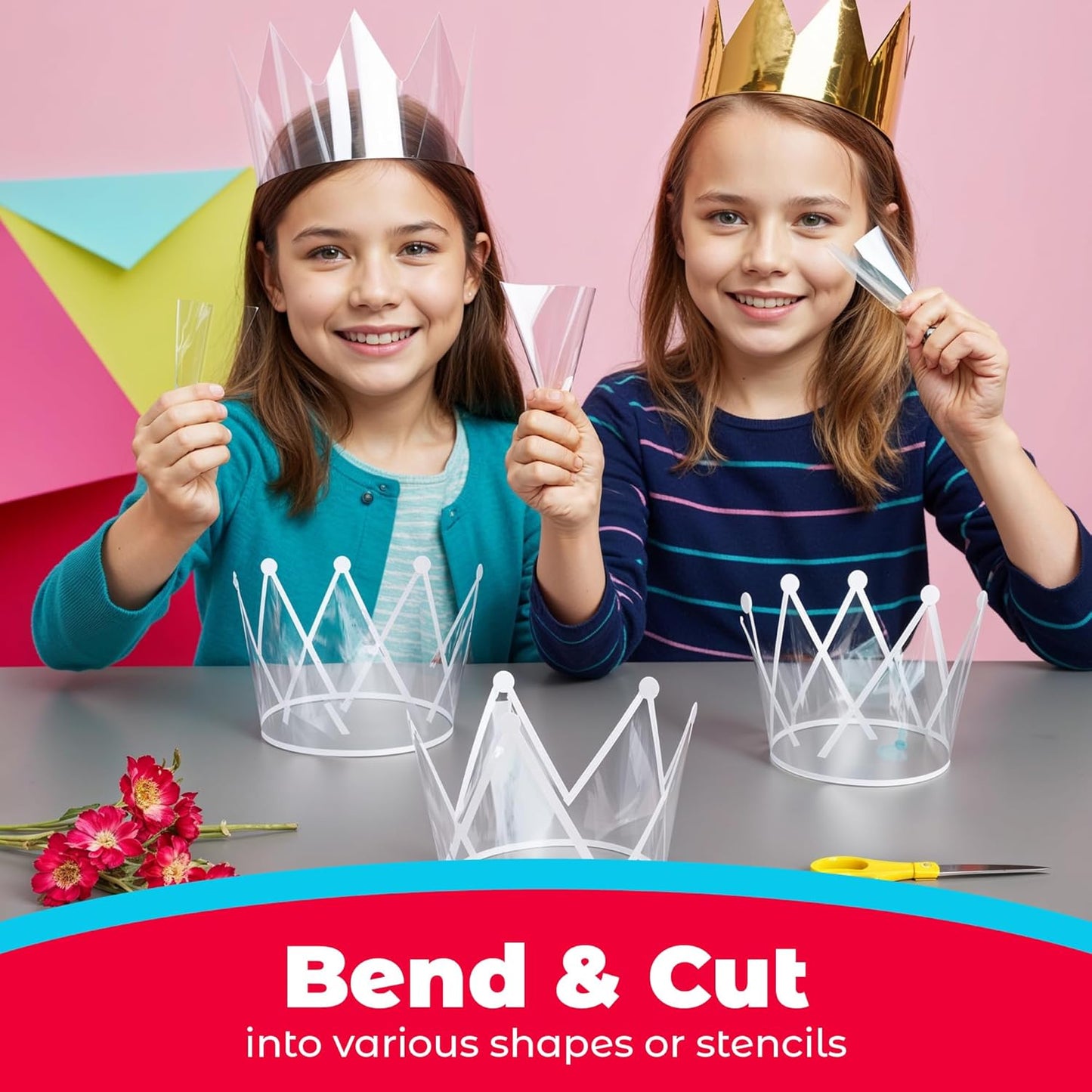 Hygloss 12" x 12" Acetate Paper - 7 Mil Clear Acetate Sheets for Crafts Projects, Cricut Stencil Sheets, Classroom Stencil Sheets, Reusable Transparent Clear Plastic Sheet (Not for Printers) 200 Pack