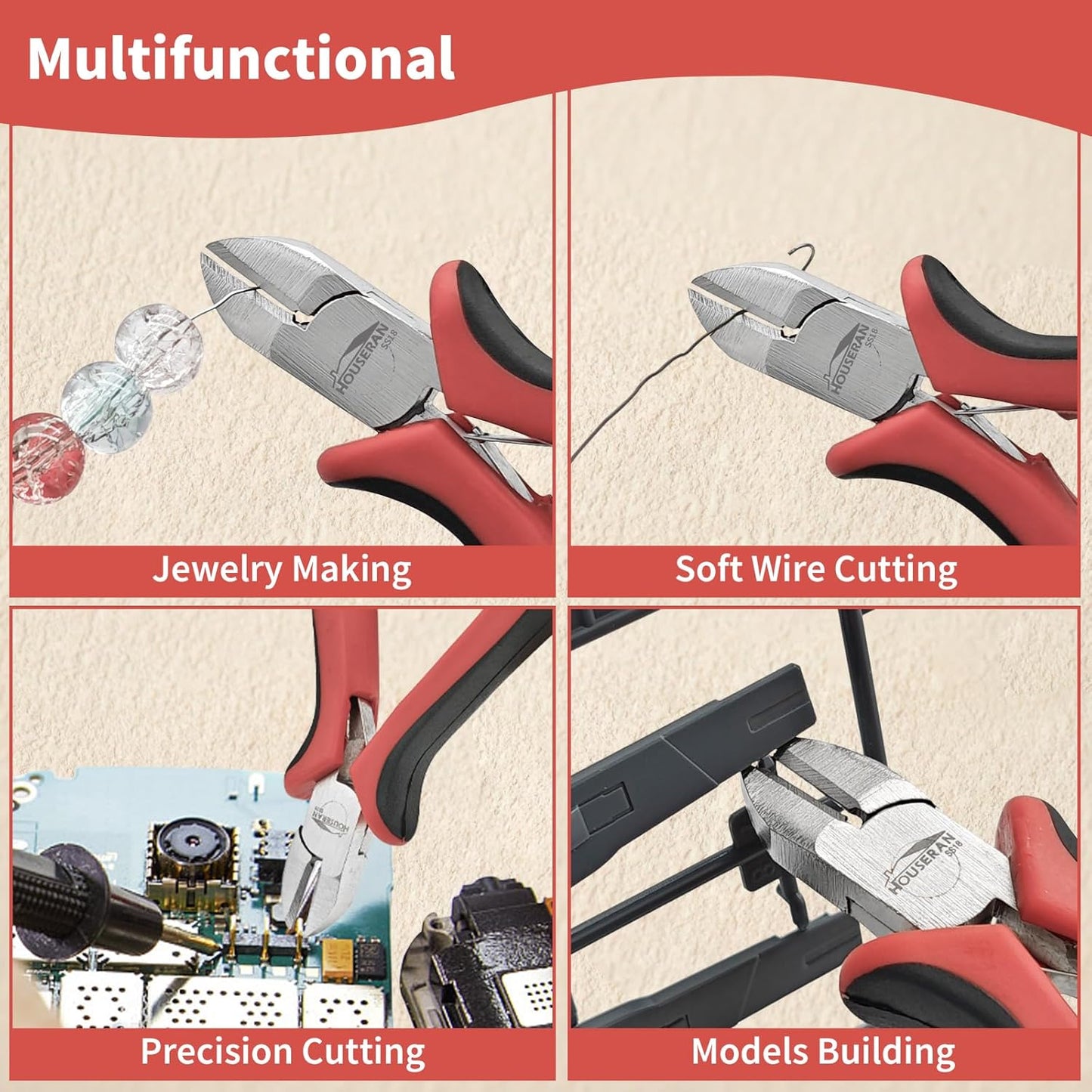 Wire Cutters 4"-5 Pack Side Cutters for Jewelry Making with Spring Loaded for DIY, Craft, Repairing