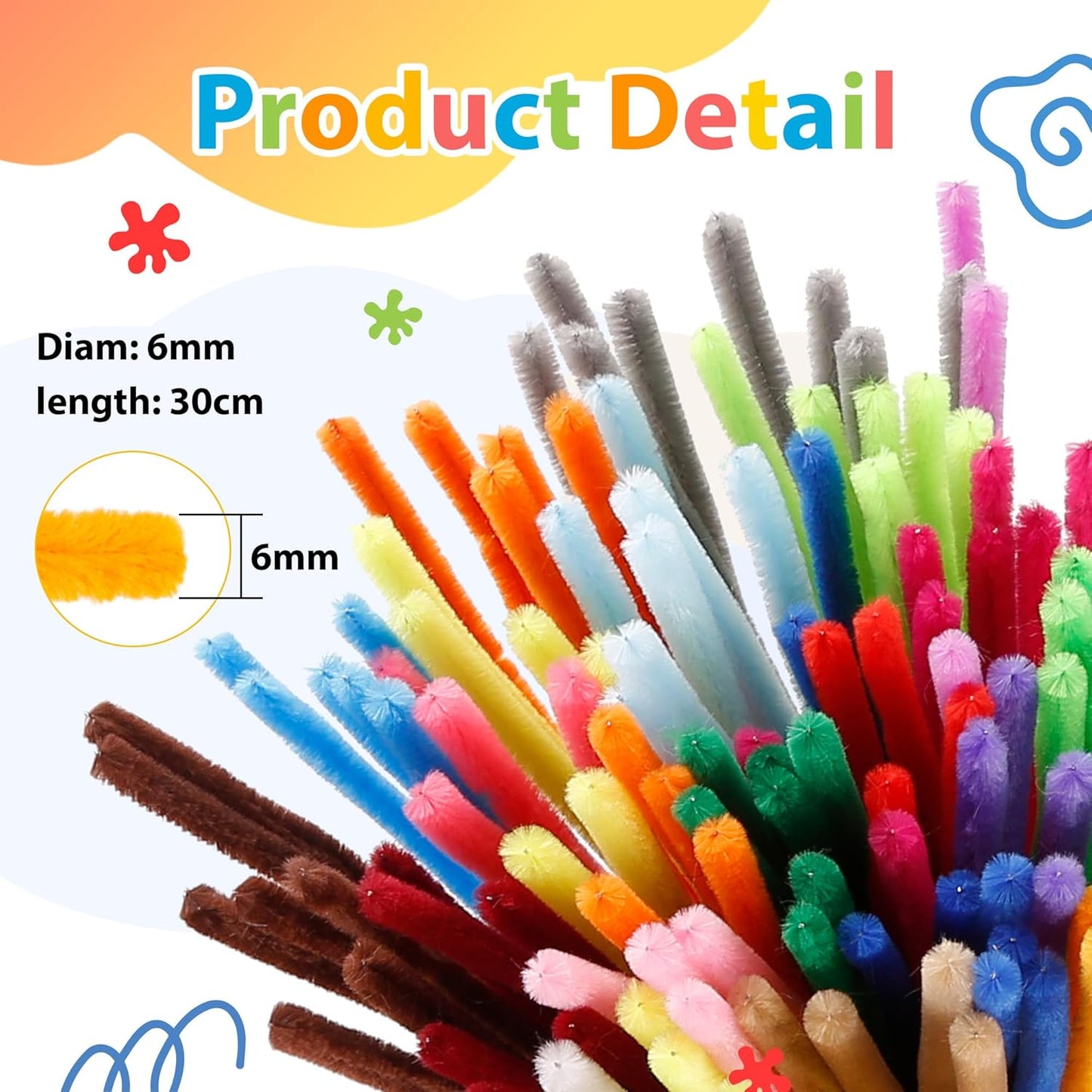 Caydo 500 Pieces Macaroon Pipe Cleaners, Chenille Stems, Pipe Cleaner Crafts for DIY Art and Craft Projects Creative Gift Party Decorations