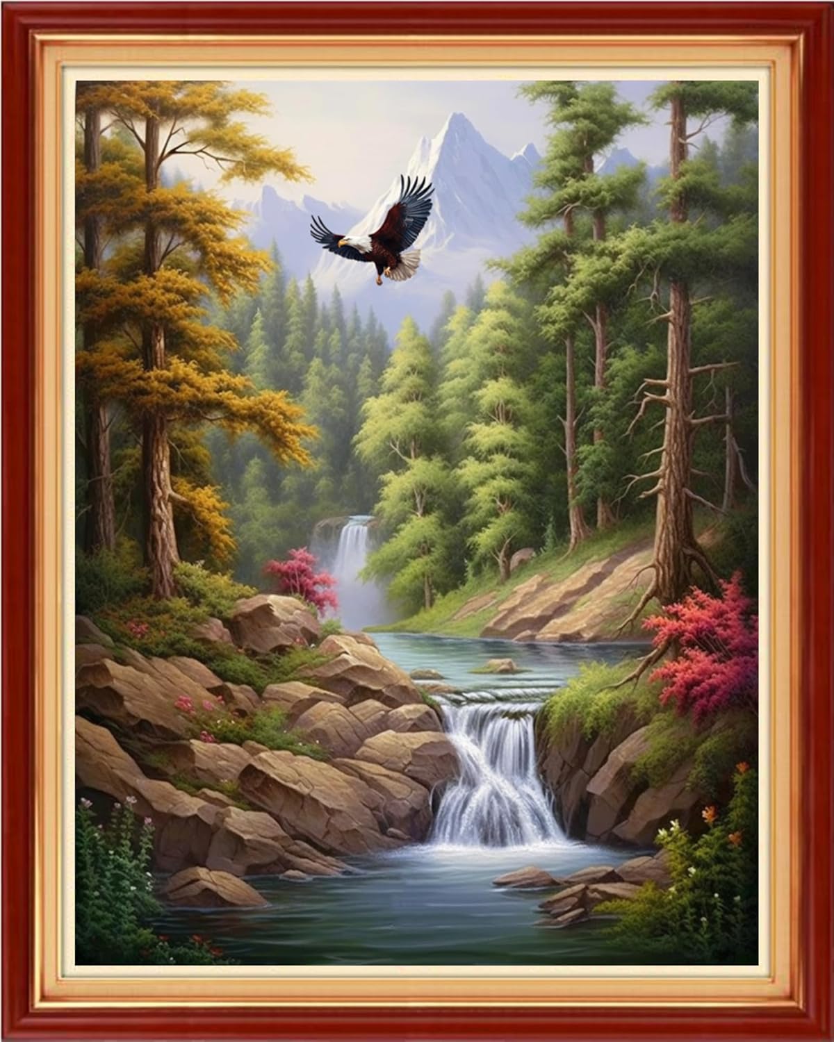 Dimxvean Stamped Cross Stitch Kits,Cross Stitch Kits for Adults Beginners,Embroidery Kits Full Range of Cross Stitch Stamped Kits Needlepoint Kits Cross Stitch Patterns-Mountain Scenery 16x20 inch