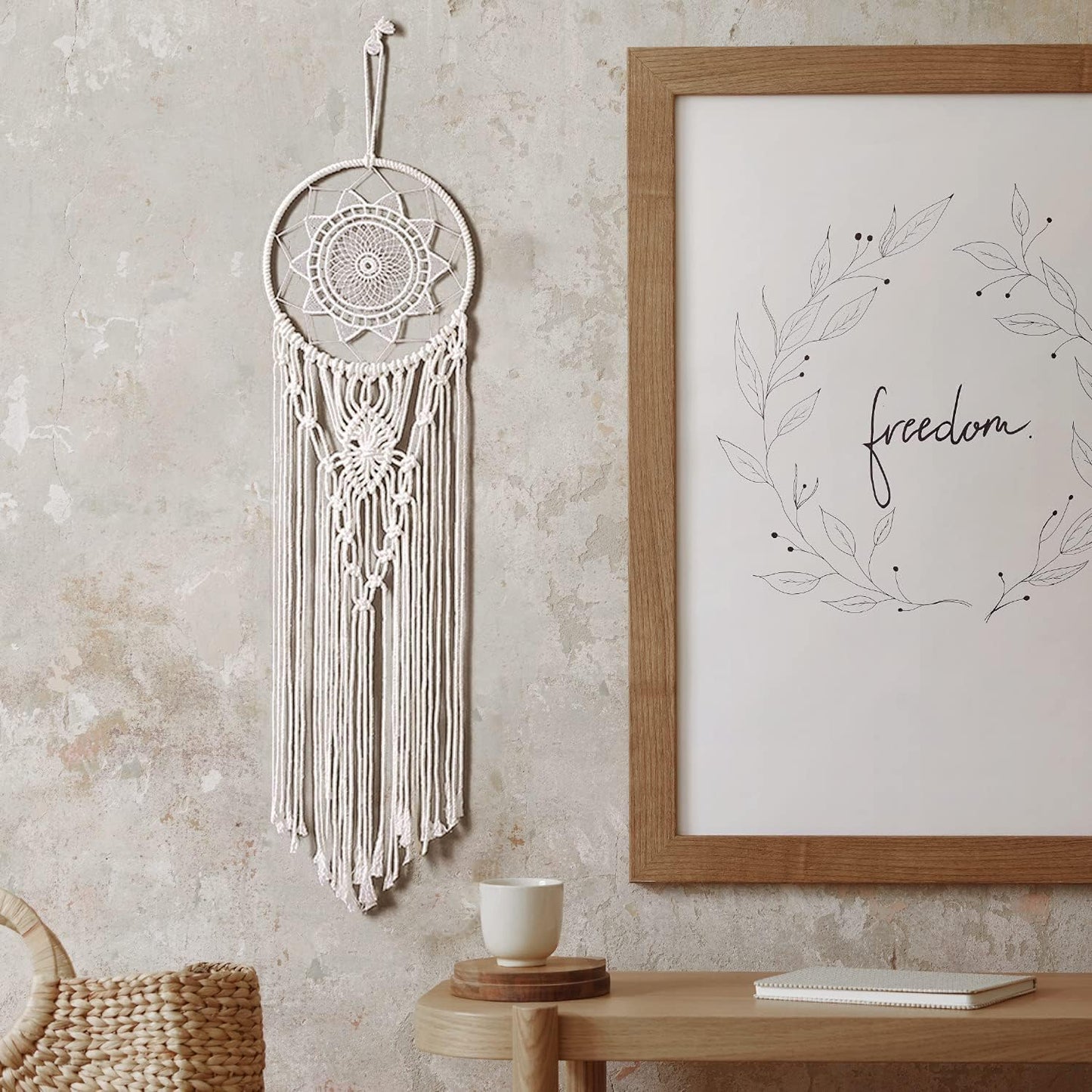 RQWZBCHX Macrame Dream Catcher Kits for Adults Beginners, 2PCS Macrame Wall Hanging Supplies