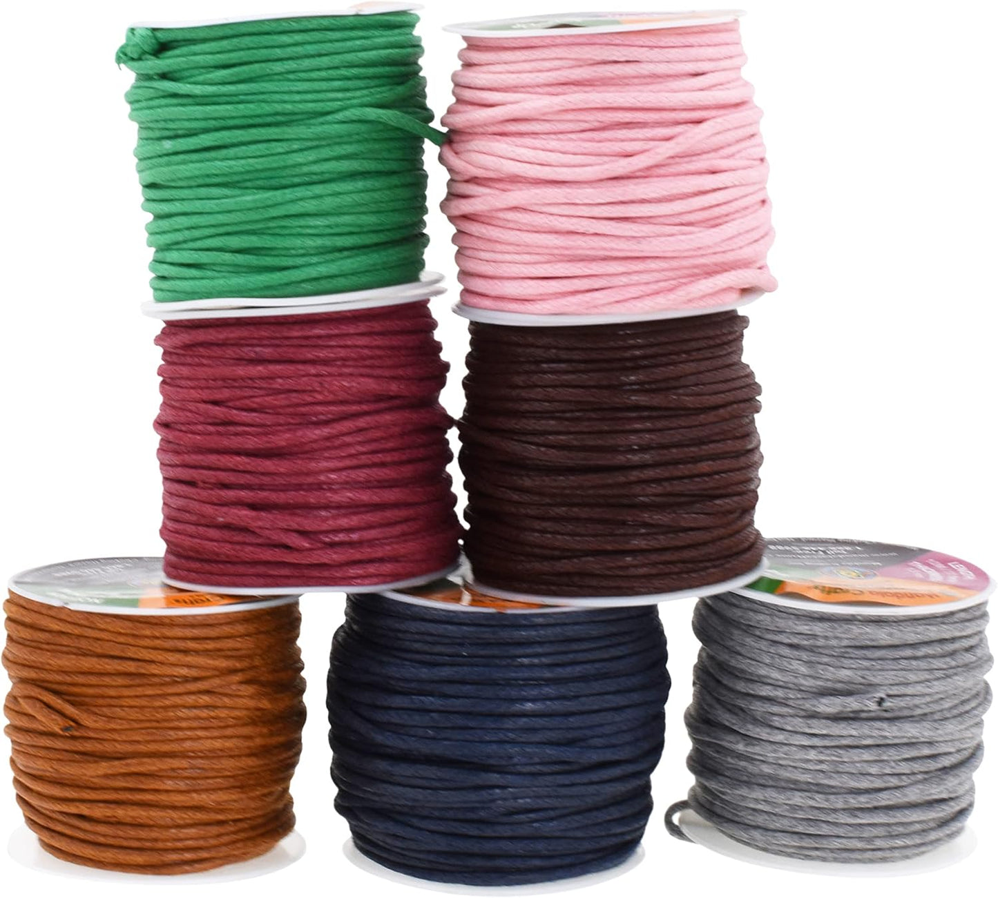 Mandala Crafts 1.5mm 165 Yards Assorted Cotton Waxed Cord for Jewelry Making Bracelet Cord Waxed String - Beading String Thread Jewelry Cords for Necklaces String