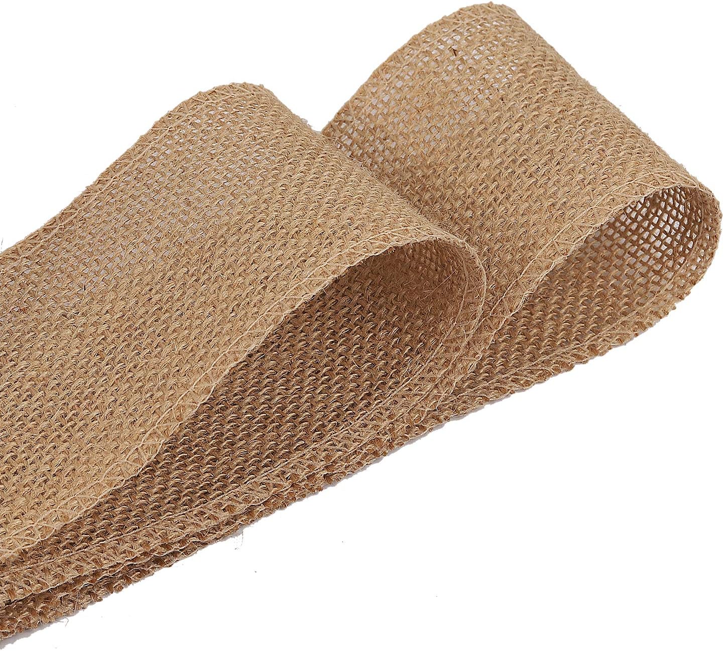 KINJOEK1 in Burlap Ribbon, 27 Yards Natural Jute Fabric Roll Ribbon for Craft, Christmas, Wedding, Gifts, Decoration