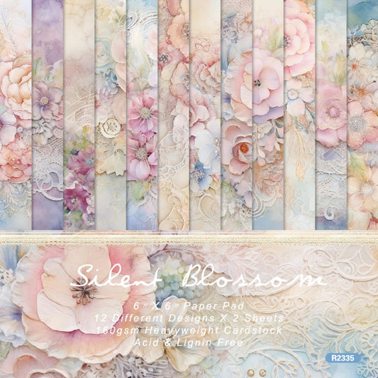 YASMEN 24 Sheets Scrapbook Paper Pads, 6X6 Single-Sided Cardstock Paper, Decorative Craft Paper, Flowers Pattern Paper Pack, DIY Decopodge Papers, Journal Scrapbooking Supplies, Card Making Supplies