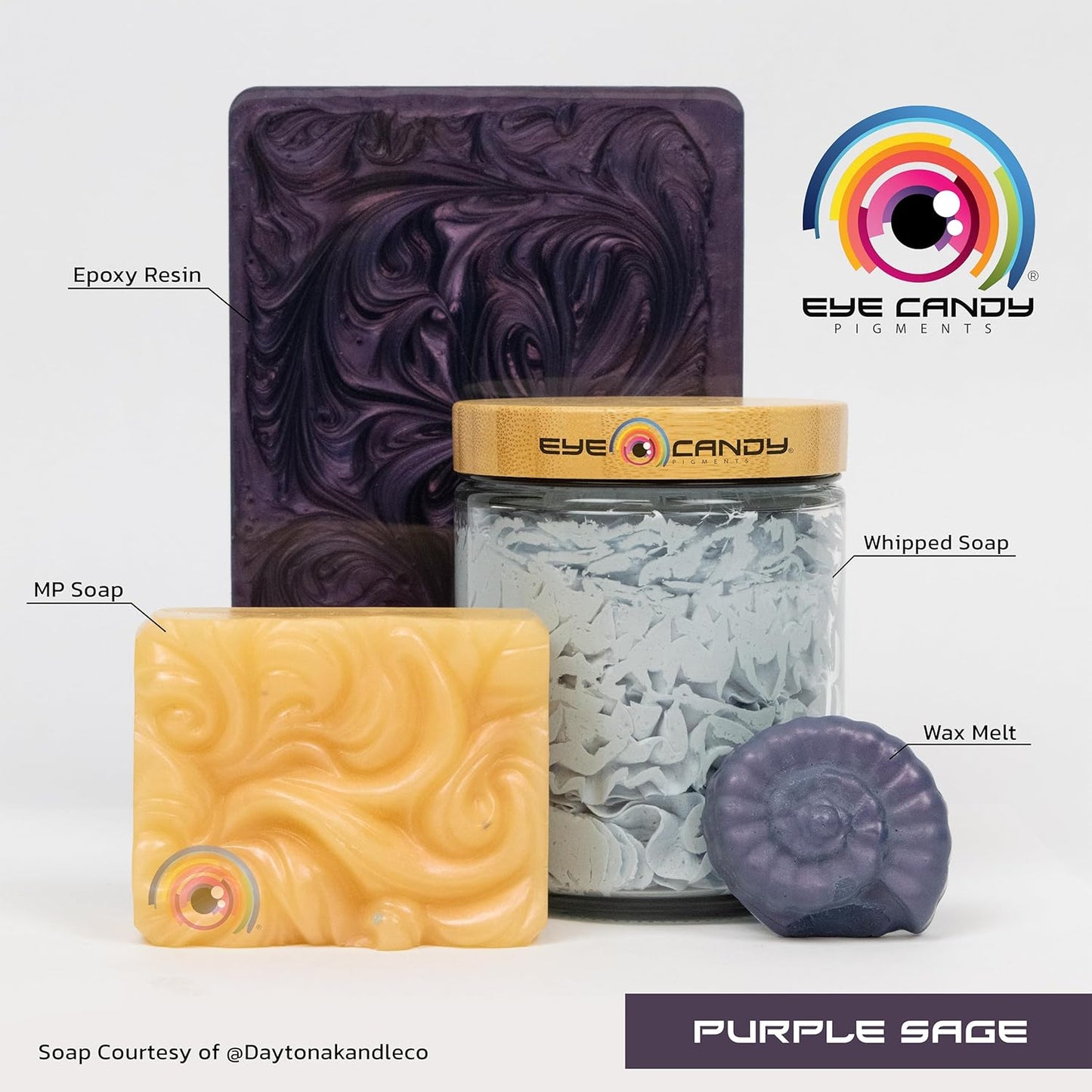 Eye Candy Pigments Premium Purple Mica Powder - Purple Sage (50gr) - for Epoxy, Resin, Soap, Paint, Woodworking, Acrylic Pouring, Bath Bombs, Fishing Lures - DIY Arts and Crafts Additive