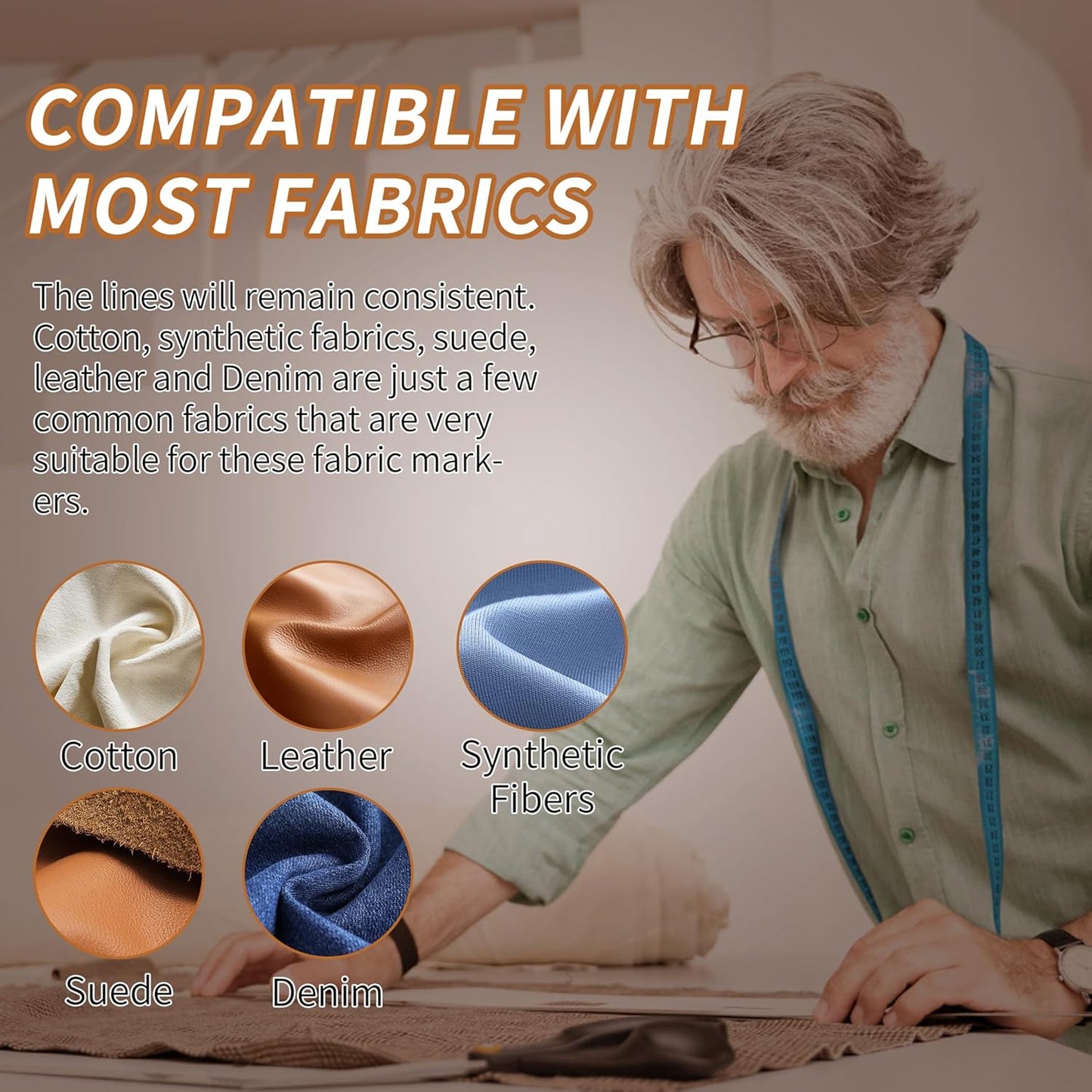 (2-pack) Fabric Chalk Markers -Erase Tailor’s Chalk for Quilting and Sewing - Compatible with Most Fabrics - With Dosing Wheel Technology, Red & White