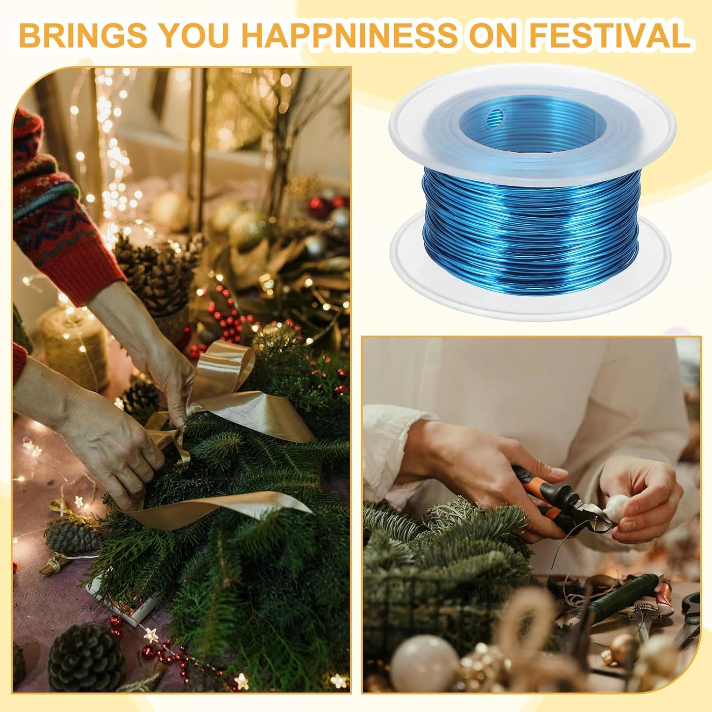 uxcell 20 Gauge / 0.8mm Anodized Aluminum Wire for Jewelry Craft Making, 102 Feet Bendable Flexible Wire for DIY Home Decor Gardening Sculpture, Blue