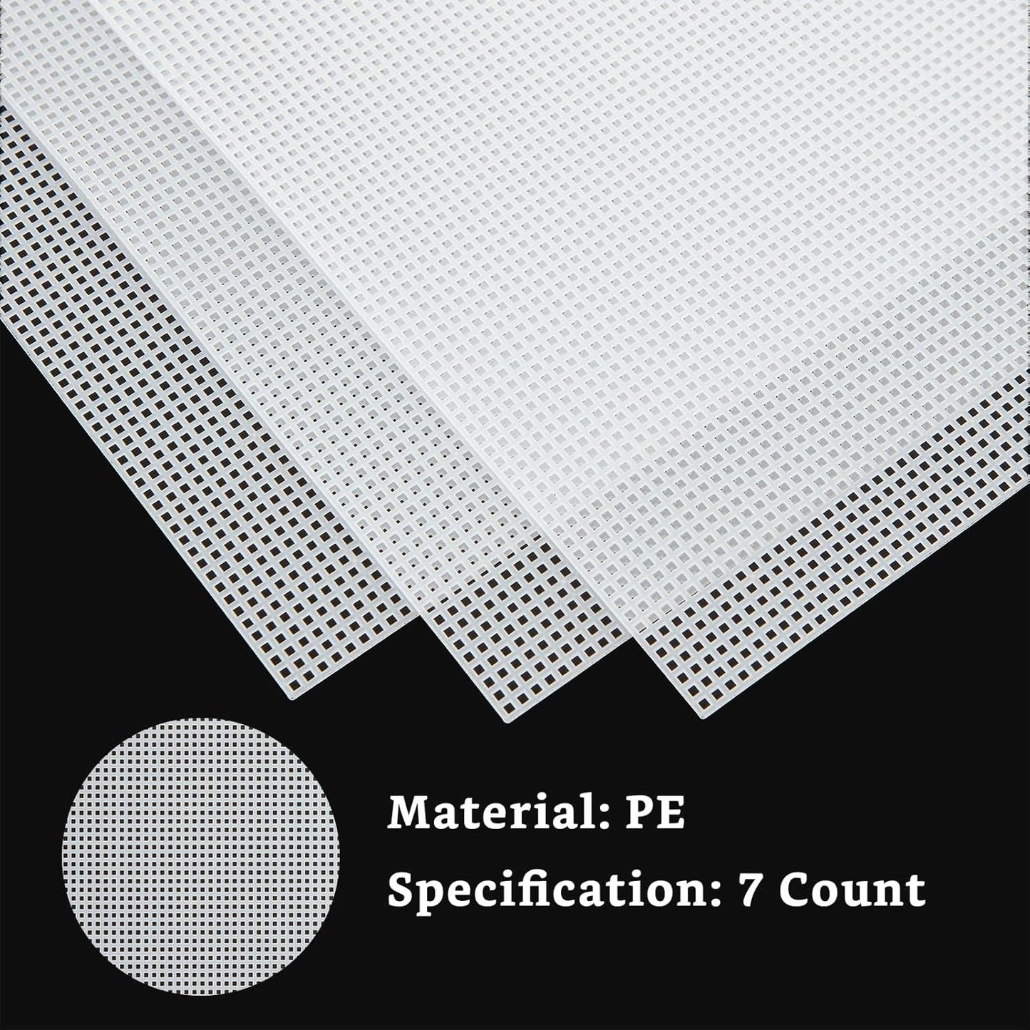 24PCS 7 Count Plastic Mesh Canvas Sheets, 7 CT Perforated Plastic Stitching Canvas Cross Stitch Mesh Canvas for Embroidery, Crafts DIY Crochet Projects, 13.2 X 10.2 Inch, White