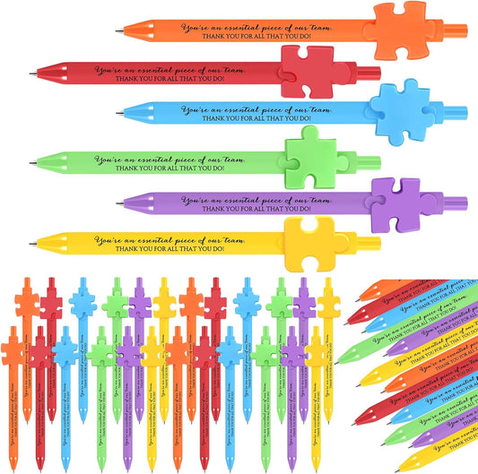 Eaasty 48 Pcs Employee Appreciation Gifts Bulk Inspirational Puzzle Pens Thank You Ballpoint Pens for Coworkers Staff Team Teacher Nurse Pastor Boss's Day Vet Tech Week Pharmacy Technicians Day Gifts