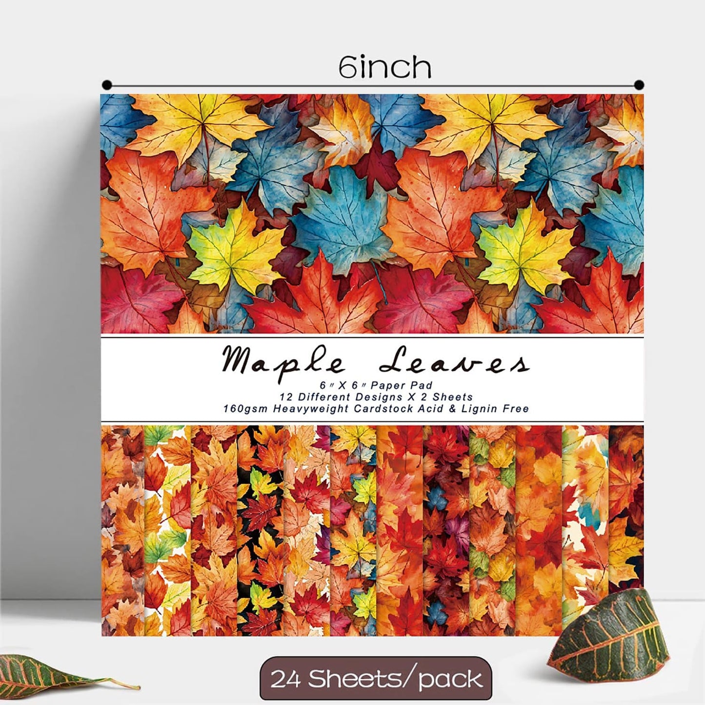 YASMEN 6"x6" Scrapbook Paper Pad - 24 Sheets of Patterned Cardstock for Card Making, Scrapbooking, Junk Journal, DIY Gift Cards - Single-Sided Decopodge Decorative Craft Paper