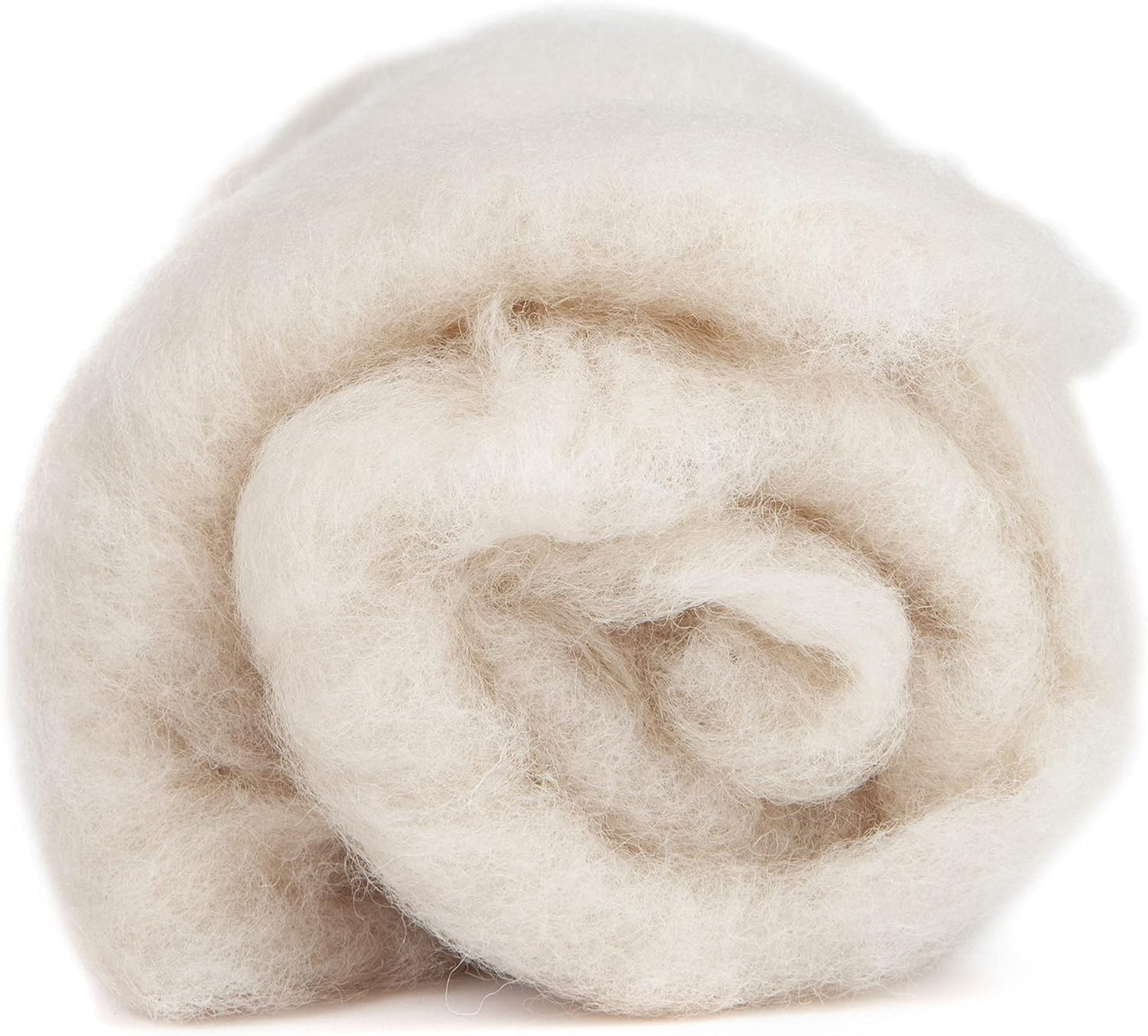Desert Breeze Distributing Maori Wool Carded Batting, 100% Natural New Zealand Wool Made by DHG in Italy for Needle Felting, 3.5 OZ, 27 Micron, Color Sand