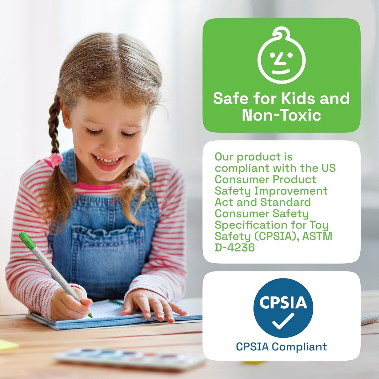 ARTISTRO Vibrant Acrylic Paint Markers for Rock, Fabric, Glass, Wood, Paper, Ceramic, Canvas & More - 48 Dual-Tip Paint Pens (Dot & Fine) - Quick Dry, Teacher Classrooms Must Have, Drawing Markers