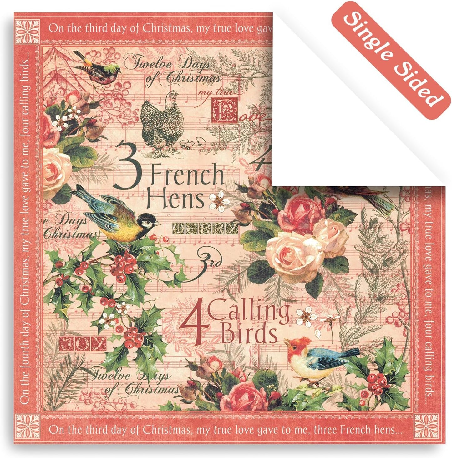 24 Sheets 12 Designs Scrapbook Paper Pad,6"×6” Single-Sided Decopodge Craft Cardstock Paper,Scrapbooking DIY Decorative Background Cardmaking Supplies.Carols